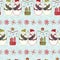 Festive Friends Blue Winter Snowman Stripes Christmas