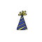 Festive funny hat with stripes hand drawn doodle style. Element in cartoon color style