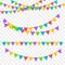 Festive garlands. Birthday party invitation banners.