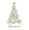Festive green Christmas tree icon logo