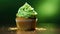 Festive Green Cupcake with Sprinkles for St. Patrick's Day Celebration - Generative AI