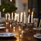 Festive Hanukkah Table: Menorah, Candles, and Cozy Ambiance