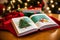 Festive Holiday Books with Whimsical Illustrations.AI Generated