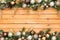 Festive holiday ornament and pine garland border