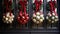 Festive Holiday Wreaths Adorn a Snowy Mountain Cabin Door