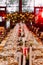 Festive large table decorated christmas symbols party