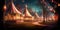 Festive Lighting And Tents For A Magical Moment A Joyful Depiction Of Bokeh Lights And Circus Art Suitable For Posters Or Flyers