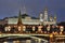 Festive Lights of Bolshoy Kamenny Bridge atKremlin in Twilight