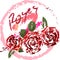 Festive logo for mother`s day, three roses on a transparent background, in the style oil painting