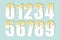 Festive luxury numbers with glamour golden glitter confetti