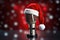 Festive Melodies Composite Image of Microphone with Santa Hat, Amplifying Holiday Cheer. created with Generative AI