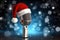 Festive Melodies Composite Image of Microphone with Santa Hat, Amplifying Holiday Cheer. created with Generative AI