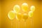 Festive minimalistic decorative balloons on yellow background.