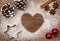 Festive motif of flour in the shape of a heart series