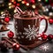 Festive Mug: Chocolate Cup adorned with delightful Christmas motifs