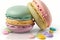 Festive Multi-Colored French Macaroons. Generative Ai