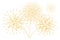 Festive new year`s Golden fireworks isolated on a white background. Vector illustration