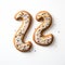 Festive Number 5 Cookies On White Background