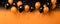 Festive orange and black balloons background banner for Halloween - celebration theme