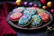 festive ornament cookies with colorful icing