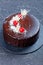 Festive pastry: Devil`s chocolate and cherry cake