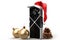 Festive PC graphic video card. Christmas concept. 3D Rendering