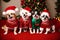 Festive Pet Outfits Adorable Pets in Playful Poses.AI Generated