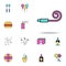 festive pipe colored icon. birthday icons universal set for web and mobile