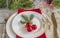 Festive place settings for christmas or new year dinner