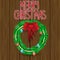 Festive postcard. hristmas wreath, on a wooden background.