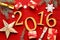 Festive red 2016 New Year background