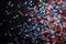 Festive red white and blue 4th July party celebration confetti background. Generative ai