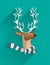 Festive reindeer with scarf vector