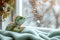 Festive Reptilian Charm: Iguana in a Cozy Christmas Atmosphere. Generative ai