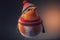 A festive robin wrapped up in a knitted hat and scarf. Generative ai