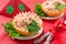 Festive salad with grapefruit and crabmeat