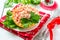 Festive salad with grapefruit and crabmeat