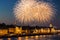 Festive salute over the University embankment on the city Day in St. Petersburg