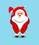 Festive Santa Claus. Kind, bearded hero. Sticker for winter celebrations. Christmas old man in a red fur coat. Delivery of gifts.