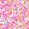 Festive seamless pattern with confectionery sprinkling. Random mess repeated texture of pink, yellow, purple color