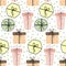 Festive seamless pattern, drawn various boxes with gifts in pastel colors. Decor for textiles, festive paper.