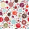 Festive seamless pattern with funny polka dot of different size.