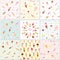 Festive seamless pattern set with sweets. Ice cream summer theme.