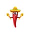 Festive Smiling Chili Pepper with Maracas