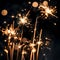 Festive sparklers alight - ai generated image