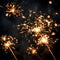 Festive sparklers alight - ai generated image