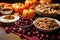 festive spread of cranberries, walnuts, and pumpkin
