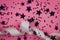 Festive starry pink background