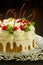 Festive sugar cake with coconut cream