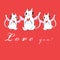 Festive super greeting cards with funny cats